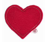 Cherry Valley Organics Juguete de hierba gatera, hierba gatera orgánica, 100% fieltro de lana, cultivado y fabricado en los Estados Unidos, corazón (rojo)