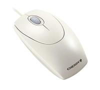 CHERRY WheelMouse, Ratón con Cable, Diseño Simétrico para Diestros y Zurdos, Sensor Óptico, Conexión USB, Adaptador PS/2 Incluido, Gris Claro