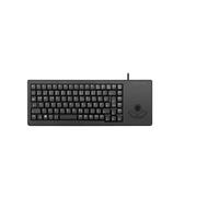 Cherry XS Trackball Keyboard, diseño Pan-Nordic, Teclado QWERTY, Teclado con Cable, Teclado mecánico, mecánica ML, trackball óptico con Dos Botones de ratón, Negro