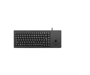 Cherry XS Trackball Keyboard, diseño Pan-Nordic, Teclado QWERTY, Teclado con Cable, Teclado mecánico, mecánica ML, trackball óptico con Dos Botones de ratón, Negro