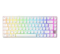 Cherry XTRFY K33 Compact Wireless, Teclado Gaming Inalámbrico Mem-chanical 75%, Multidispositivo, Retroiluminación RGB, IP54 Resistente al Polvo y a Las Salpicaduras, Diseño FR (AZERTY), Blanco