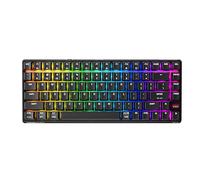 CHERRY XTRFY K33 Teclado compacto inalámbrico, 75% Mem-chanical para juegos, multidispositivo, Bluetooth, 2.4 GHz y modo con cable, iluminación RGB, IP54 resistente al polvo y salpicaduras (negro)