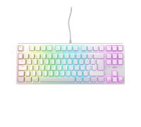 CHERRY XTRFY K4V2 TKL, Teclado Gaming con Cable sin Bloque Numérico, Disposición Pan-Nórdica (QWERTY), Iluminación RGB, Switches Mecánicos MX2A RED, Blanco