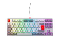 CHERRY XTRFY K4V2 TKL, Teclado Gaming con Cable sin Bloque Numérico, Disposición Pan-Nórdica (QWERTY), Iluminación RGB, Switches Mecánicos MX2A RED, Retro