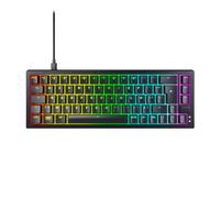 CHERRY XTRFY K5V2 Compact, Teclado Gaming Mecánico en Formato 65 %, Distribución de Teclado Inglés UK (QWERTY), Sistema Hot Swap, Switches CHERRY MX2A RED, Blanco/Transparente