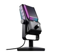 CHERRY XTRFY Ngale R Micrófono USB de alta calidad para grabación y streaming, Plug & Play a través de puerto USB, Mute, RGB y Gain, filtro Low Cut: para Gaming, negro