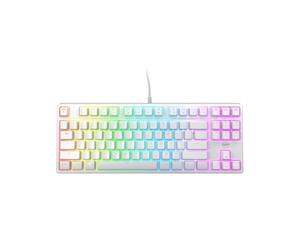 CHERRY XTRFY Teclado mecánico para juegos K4V2 TKL, teclado con cable sin número, iluminación RGB MX2A interruptores rojos (blanco)