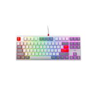 CHERRY XTRFY Teclado mecánico para juegos K4V2 TKL | Teclado con cable sin número | Interruptores rojos MX2A de iluminación RGB (Retro)