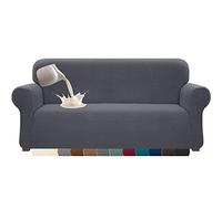Cherrypark Funda de sofá Impermeable súper Suave de Alta Elasticidad para sofá de 4 plazas, Protector Antideslizante de Muebles con Banda elástica y Espuma (XL, Gris)