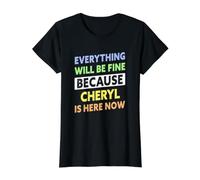 Cheryl ist jetzt hier Funny Cheryl Nombre Camiseta gráfica económica, Mujer, Negro, L