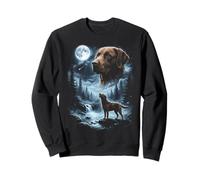 Chesapeake Bay Retriever Aullando a la Luna, Perro Retro de los 90 Sudadera