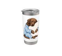 Chesapeake Bay Retriever durmiendo en lindos pijamas Sleep Dog Vaso térmico de acero inoxidable de doble pared