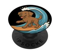 Chesapeake Bay Retriever, Surfista, Divertido Perro, mamá y papá PopSockets PopGrip Adhesivo