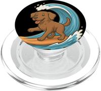 Chesapeake Bay Retriever, Surfista, Divertido Perro, mamá y papá PopSockets PopGrip para MagSafe