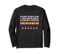 Chesapeake Pride Gay Lesbianas Queer LGBT Rainbow Flag Manga Larga