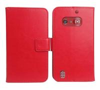 Cheshaoping Flip PU Leather Case para Doro 1880/1881 2.4" Funda De Carcasa Cartera De Cuero Billetera Cover Piel (Rojo)