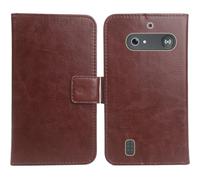 Cheshaoping Flip PU Leather Case para Doro 8879 2.4" Funda De Carcasa Cartera De Cuero Billetera Cover Piel (Marrón)