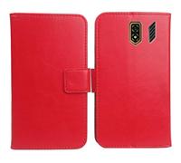Cheshaoping Flip PU Leather Case para Ulefone Armor Mini 5 2.8" Funda De Carcasa Cartera De Cuero Billetera Cover Piel (Rojo)