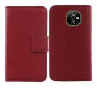 Cheshaoping Genuino Cuero Case para Hammer H Ranger 6" Flip Billetera Funda Autentico Ranuras Tarjetas Piel Premium Cover (Rojo Oscuro)