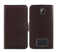 Cheshaoping Genuino Cuero Case para Panasonic KX-TF200 2.4" Flip Billetera Funda Autentico Ranuras Tarjetas Piel Premium Cover (Marron Oscuro)
