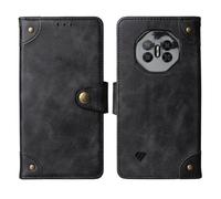 Cheshaoping Genuino Cuero Funda TPU Silicona Case para DOOGEE Fire 3 MAX 4G 5.5" Carcasa Protección Flip Billetera Ranuras Tarjetas Piel Cover (Negro)