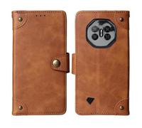 Cheshaoping Genuino Cuero Funda TPU Silicona Case para DOOGEE Fire 3 MAX 4G 5.5" Carcasa Protección Flip Billetera Ranuras Tarjetas Piel Cover (Marrón)