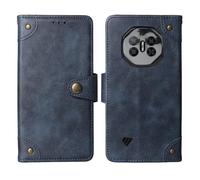 Cheshaoping Genuino Cuero Funda TPU Silicona Case para DOOGEE Fire 3 MAX 4G 5.5" Carcasa Protección Flip Billetera Ranuras Tarjetas Piel Cover (Azul)