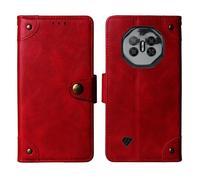 Cheshaoping Genuino Cuero Funda TPU Silicona Case para DOOGEE Fire 3 MAX 4G 5.5" Carcasa Protección Flip Billetera Ranuras Tarjetas Piel Cover (Rojo)