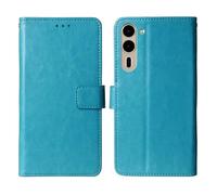 Cheshaoping Soporte Funda Leather Case para Fujitsu Arrows We2 Plus F-51E 6.6" Carcasa Protección Flip Billetera Ranuras Tarjetas PU Cuero Cover (Azul)