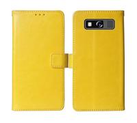 Cheshaoping Soporte Funda Leather Case para Hammer Blade 2 Pro 5.7" Carcasa Protección Flip Billetera Ranuras Tarjetas PU Cuero Cover (Amarillo)