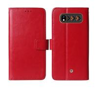 Cheshaoping Soporte Funda Leather Case para Hammer H Boost 2 LTE 2.4" Carcasa Protección Flip Billetera Ranuras Tarjetas PU Cuero Cover (Rojo)