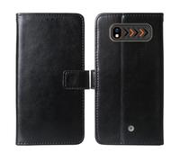 Cheshaoping Soporte Funda Leather Case para Hammer H Boost 2 LTE 2.4" Carcasa Protección Flip Billetera Ranuras Tarjetas PU Cuero Cover (Negro)