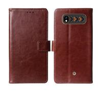 Cheshaoping Soporte Funda Leather Case para Hammer H Boost 2 LTE 2.4" Carcasa Protección Flip Billetera Ranuras Tarjetas PU Cuero Cover (Marrón)