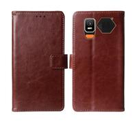 Cheshaoping Soporte Funda Leather Case para Hammer H Horizon LTE 2.8" Carcasa Protección Flip Billetera Ranuras Tarjetas PU Cuero Cover (Marrón)