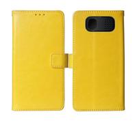 Cheshaoping Soporte Funda Leather Case para Maxcom Comfort MM461 1.8" Carcasa Protección Flip Billetera Ranuras Tarjetas PU Cuero Cover (Amarillo)