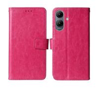 Cheshaoping Soporte Funda Leather Case para Symphony MAX 30 6.56" Carcasa Protección Flip Billetera Ranuras Tarjetas PU Cuero Cover (Rosa)