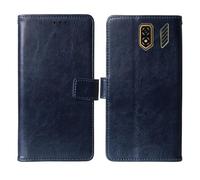 Cheshaoping Soporte Funda Leather Case para Ulefone Armor Mini 5 2.8" Carcasa Protección Flip Billetera Ranuras Tarjetas PU Cuero Cover (Azul Oscuro)