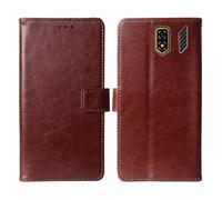 Cheshaoping Soporte Funda Leather Case para Ulefone Armor Mini 5 2.8" Carcasa Protección Flip Billetera Ranuras Tarjetas PU Cuero Cover (Marrón)