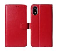 Cheshaoping Soporte Funda Leather Case para ZTE Kantan Sumaho 4 6.1" Carcasa Protección Flip Billetera Ranuras Tarjetas PU Cuero Cover (Rojo)