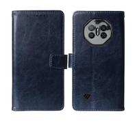 Cheshaoping Soporte Funda Leather TPU Silicona Case para DOOGEE Fire 3 MAX 4G 5.5" Carcasa Protección Flip Billetera Ranuras Tarjetas PU Cuero Cover (Azul Oscuro)