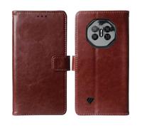 Cheshaoping Soporte Funda Leather TPU Silicona Case para DOOGEE Fire 3 MAX 4G 5.5" Carcasa Protección Flip Billetera Ranuras Tarjetas PU Cuero Cover (Marrón)