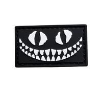 Cheshire Cat - Parche táctico de PVC para moral, brilla en la oscuridad, para mochilas, gorras, equipo y chalecos, parte trasera de