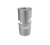 Cheshire Cat Sleepy Sonrisa Oscuro Estética Minimalista Sonrisa Vaso térmico de acero inoxidable de doble pared