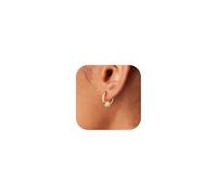 CHESKY Pendientes pequeños para mujer, chapados en oro de 14 quilates, plata de ley, hipoalergénicos, con circonita cúbica, minimalistas, para uso diario, joyería para dama de honor, Latón, Circonia
