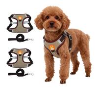 Chesoon 2 Piezas Chaleco Arnes Malla Transpirable Ajustable Tiras Reflectantes Seguridad Nocturna S 4,4-6,6lb / 2,0-3,0kg Marron