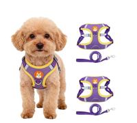 Chesoon Arnes De Control para Perros 2 Piezas Malla Acolchada Suave Ligera Transpirable Correa Tiras Reflectantes Entrenamiento para Cachorros S 4,4-6,6lb / 2,0-3,0kg Lila