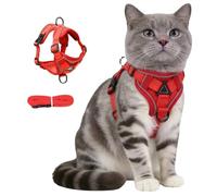 Chesoon Kit De Arnes Y Correa para Mascotas Anti Escape Chaleco De Malla Transpirable Tiras Reflectantes Paseo Nocturno Gatito Cachorro S Rojo 3,3-6,6lb / 1,49-3,0kg