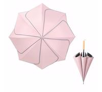 Chesoon Paraguas floral con mango para golf a prueba de viento para mujeres con protección UPF 50+ contra el sol y repelente al agua, gran toldo para uso diario en la playa, rosa