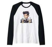 Chess Boy Juego de Estrategia de Dibujos Animados para niños Camiseta Manga Raglan