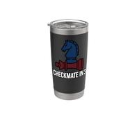 Chess Checkmate In 3 Knight Defeats King Vaso térmico de acero inoxidable de doble pared